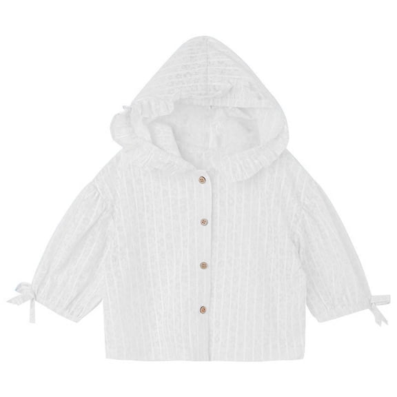 xaoyunyn Girls Hooded Sunscreen Summer Lightweight Button Down Sun Protection Coats Casual Cute Sunproof Outerwear