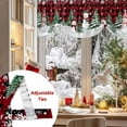 thumbnail image 5 of Christmas Tie Up Valances Curtain, Snowman Christmas Tree Forest Winter Snow Red Plaid Adjustable Rod Pocket Short Window Treatment Tie Up Curtains Valances for Kitchen Living Room Bathroom 42x18 In, 5 of 9