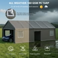 thumbnail image 5 of Heavy Duty Carport Canopy with 2 Roll-Up Doors + 1 Side Door, Removable End Walls & Windows, All-Weather Portable Garage Shelter for Car, Truck, Boat, Vehicle, 5 of 10