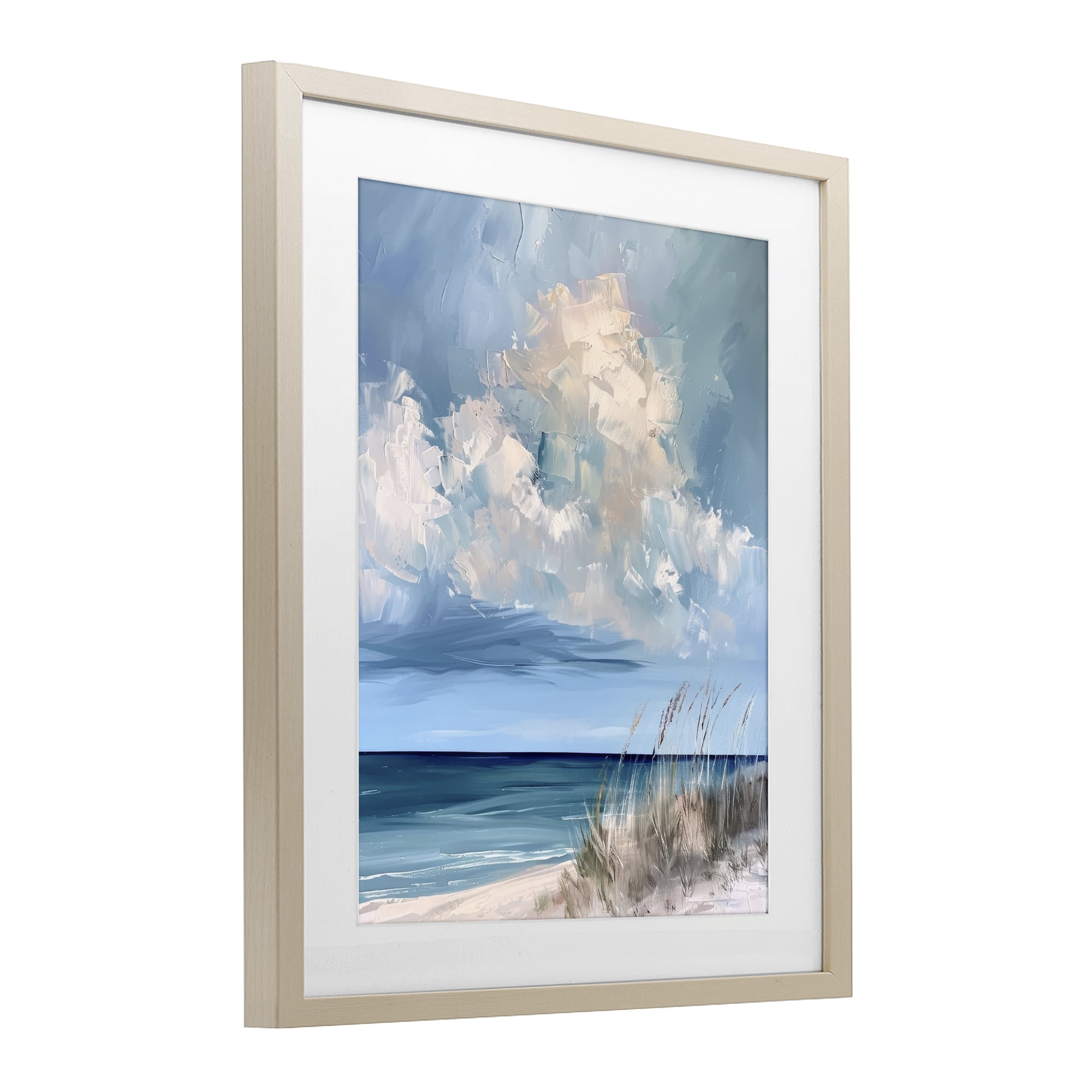 Stupell Industries A Storm Is Coming on Beach Birch Framed Print Under Glass, design by Petal Prints Design