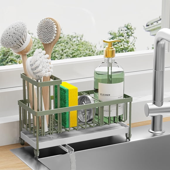 Fregadero Cisily para fregadero de cocina con portaescobillas de acero inoxidable