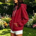 thumbnail image 4 of Yutgune Womens Zip Up Hoodie Y2K Oversized Zip Up Hoodie Women Long Sleeve Pocket Casual Sweatshirt, 4 of 7