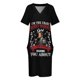 thumbnail image 4 of I’m The Crazy Donny Osmond Girl Every Warned You About Loose Pocket Dress Woman clothing purple dress, 4 of 7