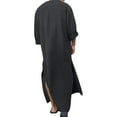 thumbnail image 5 of USNSM Mens Clothing Long Sleeve Button Middle East Arab Caftan Crew Neck Solid Color Dress Loose Fit Robe Gray XXL, 5 of 8