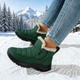 thumbnail image 3 of Womens Winter Snow Boots Thickened Fleeced Lined Round Toe Casual Warm Comfortable Non Slip Ankle Booties Green 9.5, 3 of 8