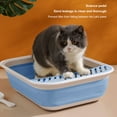 thumbnail image 3 of Kitten Litter Box, Foldable Kitten Toilet Easy Cleaning Splash Proof Portable Elevated Design Waterproof Semi Enclosed  for Small Pets for Indoor for Cats Blue,Grey,Pink, 3 of 7