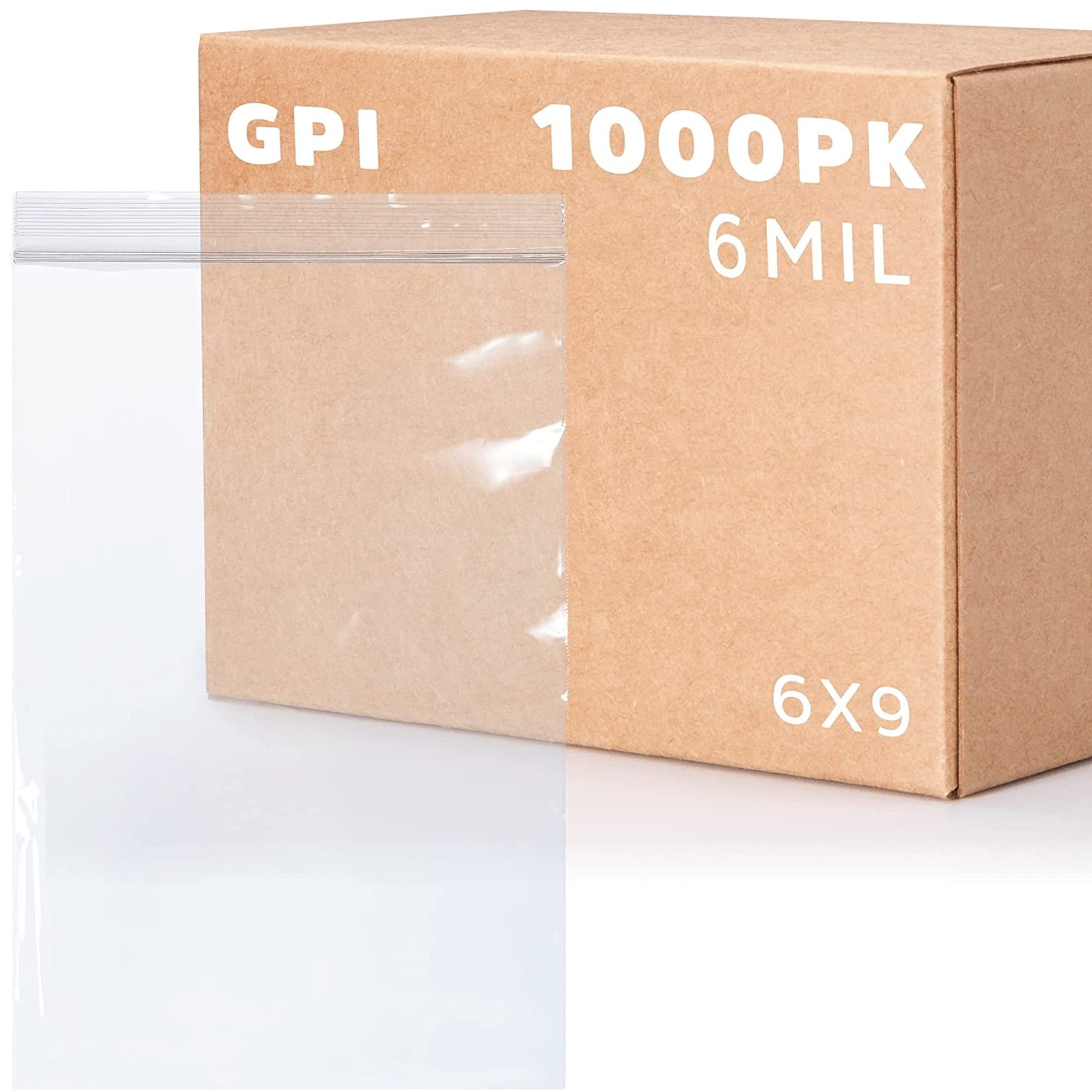GPI 6” x 9” Extra Heavy Ziplock Bag 6 Mil Thick Plastic Resealable Bags