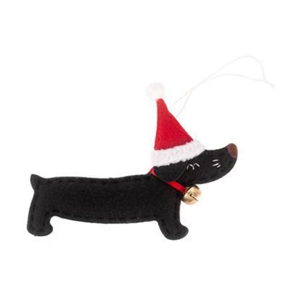 Adorno colgante para ventana con forma de perro salchicha para rbol de Navidad