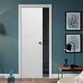 thumbnail image 3 of Sliding French Pocket Door with | Planum 0770 Painted White Matte | Kit Trims Rail Hardware | Solid Wood Interior Bedroom Sturdy Doors-28" x 80", 3 of 6