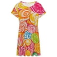 thumbnail image 3 of Candy Pattern Rainbow Lollipop Dress Summer Street Style Dresses Female Short Sleeve Printed Sundress, 3 of 7