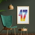 thumbnail image 2 of 17th Birthday Wall Art with Frame, Rainbow Colored 17 Years Old Party with Fireworks Polka Dots Print, Printed Fabric Poster for Bathroom Living Room Dorms, 23" x 35", Multicolor, by Ambesonne, 2 of 2