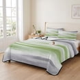 thumbnail image 2 of King Quilt Set 96''x106'', Sage Green Gray Lightweight Bedspread Coverlet Set with 2 Pillow Shams, Neutral Abstract White Ombre Texture Breathable All Season Quilt Bedding for Bedroom/Guest Room, 2 of 9