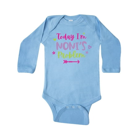 

Inktastic Child Funny Today Im Nonis Problem Gift Baby Girl Long Sleeve Bodysuit