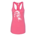 thumbnail image 2 of Manilyn Monroe Skull Face and Body Tattoo | Womens Pop Culture Jersey Racerback Tank Top, Hot Pink, Large, 2 of 4