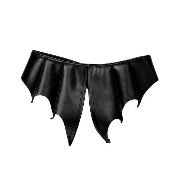 Faux Leather Bat Collar Costume Accessory for Adults, Black, Halloween by Way To Celebrate