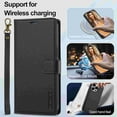 thumbnail image 6 of for Samsung Galaxy A36 5G, Wallet Case with Magnetic Removable Inner Case, Classic Kickstand Wrist Strap Card Slots Full Body Protection Phone Cover for Men Women for Galaxy A36 5G, Black, 6 of 12