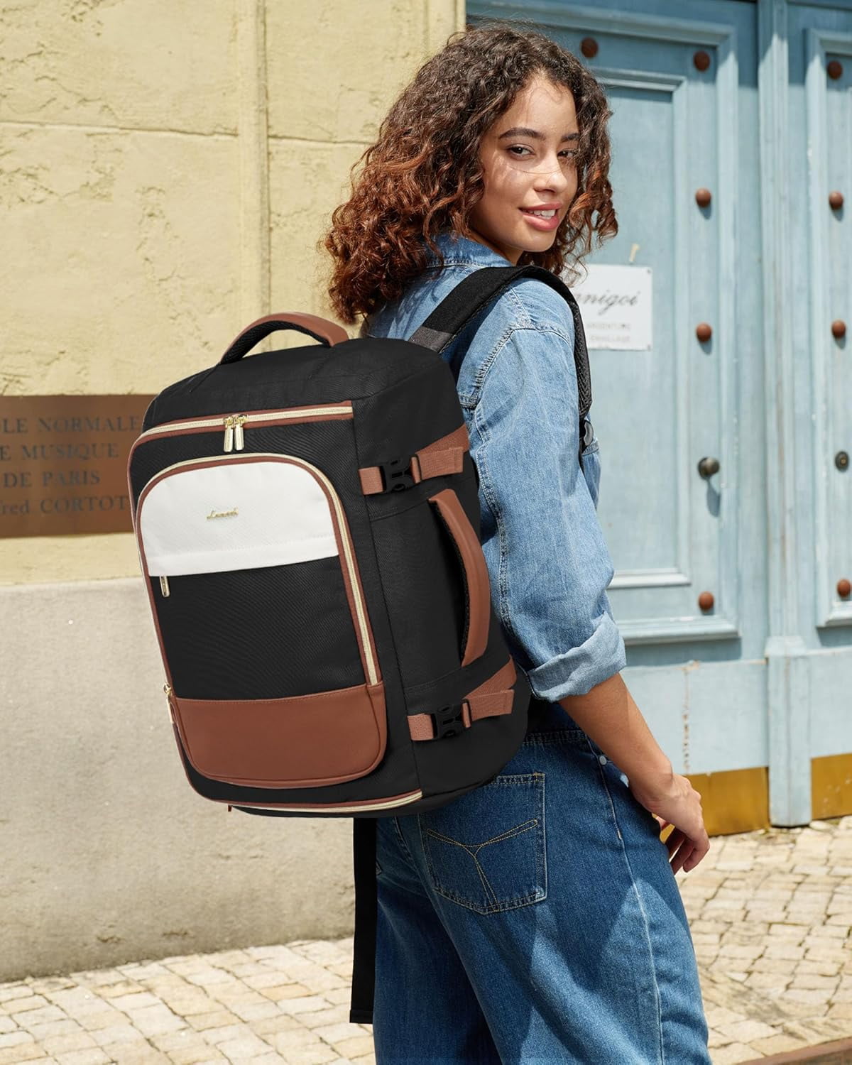 LOVEVOOK 40L Travel Backpack for Women, TSA Approved Carry On Backpack with 3 Packing Cubes, Personal Item Bag Fits 17" Laptop, Water-resistant Carry On Bag for Airplanes