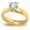 Gold, variant on 4mm Gold Stainless Steel Women Engagement Ring Ginger Lyne Collection