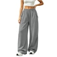 thumbnail image 6 of Ltctricy Baggy Sweatpants for Women Elastic Waist Wide Leg Pants Comfy Loose Lounge Workout Pants with Pockets(Gray,Small), 6 of 7