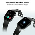 thumbnail image 6 of Blackview Smart Watch fits for Android iPhone,IP68 Waterproof,with Bluetooth Call(Answer/Make Calls) for Women Men 1.83" HD Screen Fitness Watch with AI Voice,Black, 6 of 8