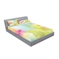 thumbnail image 2 of Ambesonne Colorful Fitted Sheet & Pillow Sham Set, Cloudy Milky Way Boho, Queen, Multicolor, 2 of 2