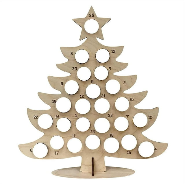 Árbol de Navidad de Madera Calendario de Cuenta Regresiva Chocolate Stand A