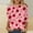 12-Red, variant on successthop Pink Women's Plus Size Tops with 3/4 Sleeves Valentines Day Clothes Crew Neck Polyester Casual Love Heart Printed Lover Gift Blouse Tops for Valentines Gifts S