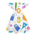 thumbnail image 4 of Grblisyd Dresses for Girls Back to School Pencil School Bus Print Dress Summer Flutter Sleeve A Line Dresses Outfits 7-8T, 4 of 4