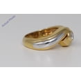 thumbnail image 3 of 18k Two Tone Gold Round Bezel Setting Classic modern swirl two tone diamond engagement ring (0.15 Ct, H, VS), 3 of 4