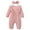 Pink, variant on Baby Girl Romper Infant Fall Winter Clothes Ruffle Sweater Long Sleeve Bodysuit Jumpsuit and Headband for 0-3 Months