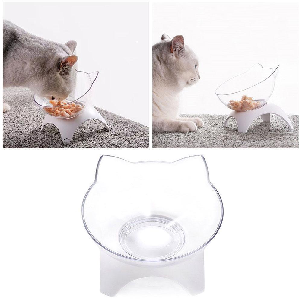 Single/Double Cat Dog Bowls, Elevated Pet Food Water Bowl, Raised Elevated Adjustable Height 25 Degree Tilt Design Neck Guard Stand Raised The Bottom for Cats and Small Dogs - image 2 of 7