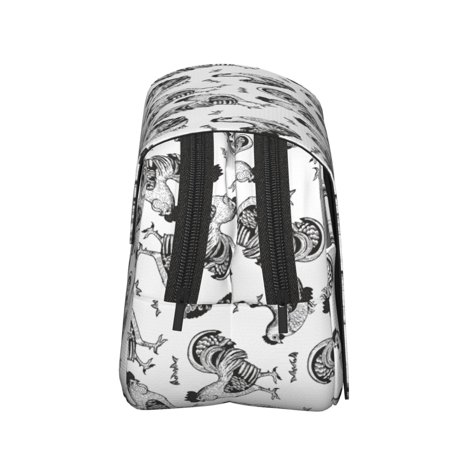 Rateoe Retro Rooster Pattern Double Clamshell Pen Case, Storage Organizer with Two Zipper Compartments– Holds Up to 50 Pencils & Pens