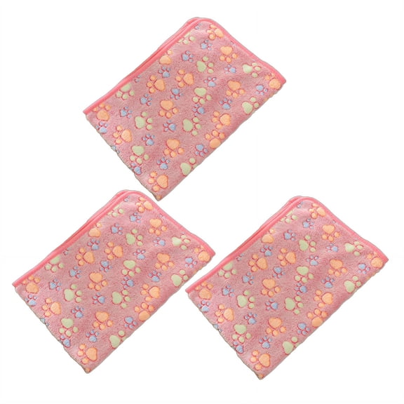 AUQ 2026 New 3Pcs Dog Blanket Multi-Purpose Pet Blanket for Bed Travel Couch Ideal for Resting Dog Blanket for Couch Improves Sleep Quality Pink