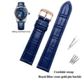 thumbnail image 3 of Correa de piel de vacuno de color azul y acero inoxidable para reloj Citizen Rossini 517793 de 14, 16, 18, 19, 20 mm, 21 mm, 22 mm y 23 mm, 3 of 5