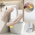 thumbnail image 3 of Fleece Toilet Seat Cover Plush Warm Seat Pad with Adhesive Backing for Home Bathroom(Coffee), 3 of 6
