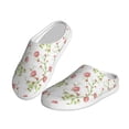 thumbnail image 2 of Daiia Roses Flowers Print Women’s Fuzzy Slippers Memory Foam Lightweight House Shoes Cozy Loafer Flannel House Shoes-35/36, 2 of 7