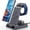 Grey, variant on Charger for Station: 3 in 1 Android Stand with Dimmable Clock - Nightstand Organizer for Galaxy S25 Ultra, Galaxy Watch 8 7 6 5 4, Galaxy Buds (Not for iWatch)