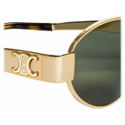 Celine CL40235U 4S235 Triomphe Oval Metal Gold Frame Green Lens Sunglasses