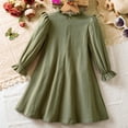 thumbnail image 6 of StSilkitty Girls' Bowknot Dress Puff Long Sleeve Crewneck Ruffle Midi Dresses Fall Lightweight Casual Soft Outfits, 6 of 9
