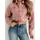 thumbnail image 5 of Chaquetas vaqueras para mujer, prendas de vestir exteriores con borlas de manga larga de otoño, abrigo con cuello vuelto, abrigos vaqueros cortos de un solo pecho, 5 of 5