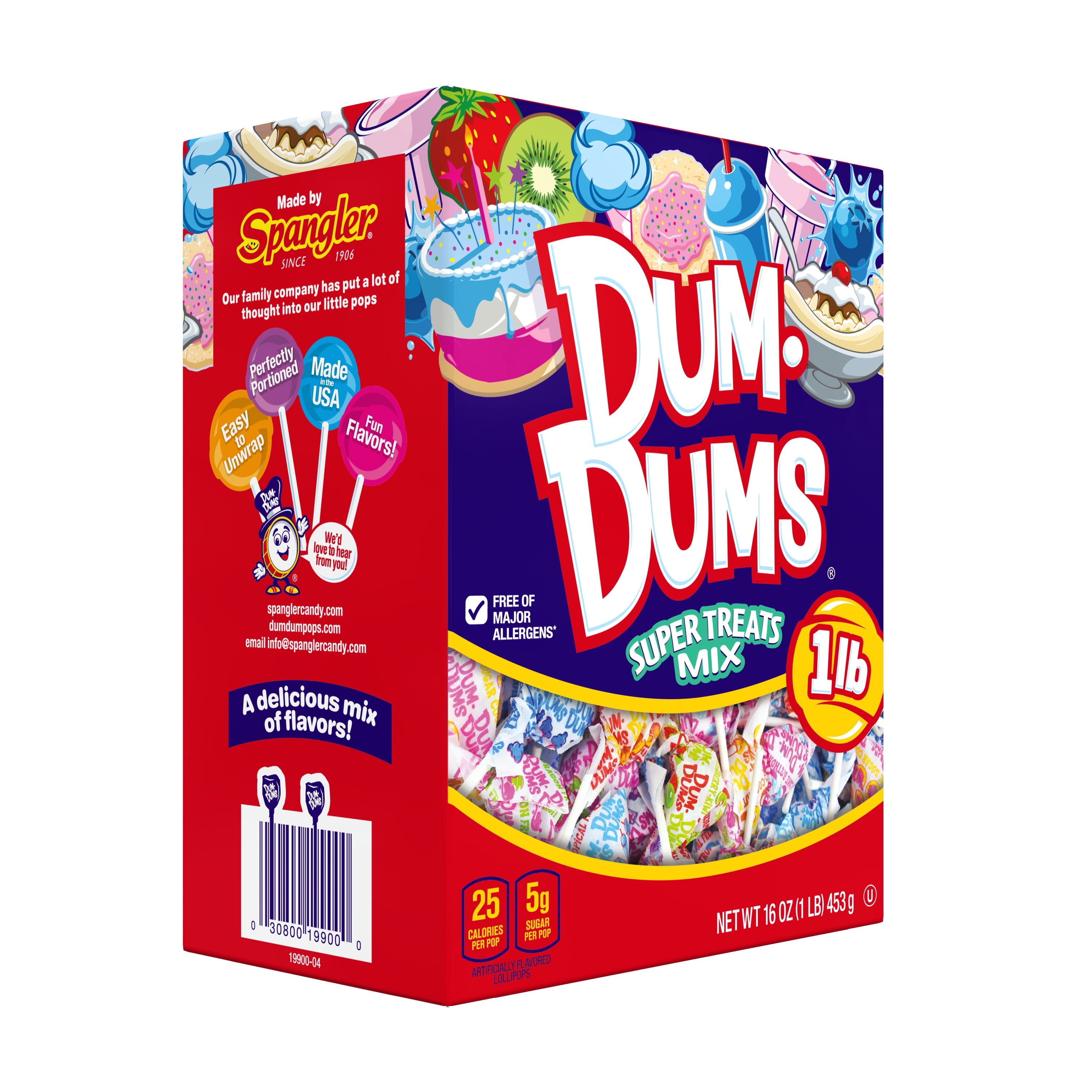 Dum Dums Limited Edition Flavor Mix Lollipops & Suckers, Party Candy Hard Candy, 16 oz Box