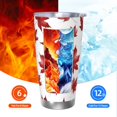thumbnail image 6 of 20oz Car Cup Three-Piece Set Of Single Silver Edge No Smell Easy To Carry Heat Preservation For Daily Car Sports Travel Maple Leaves, 6 of 8