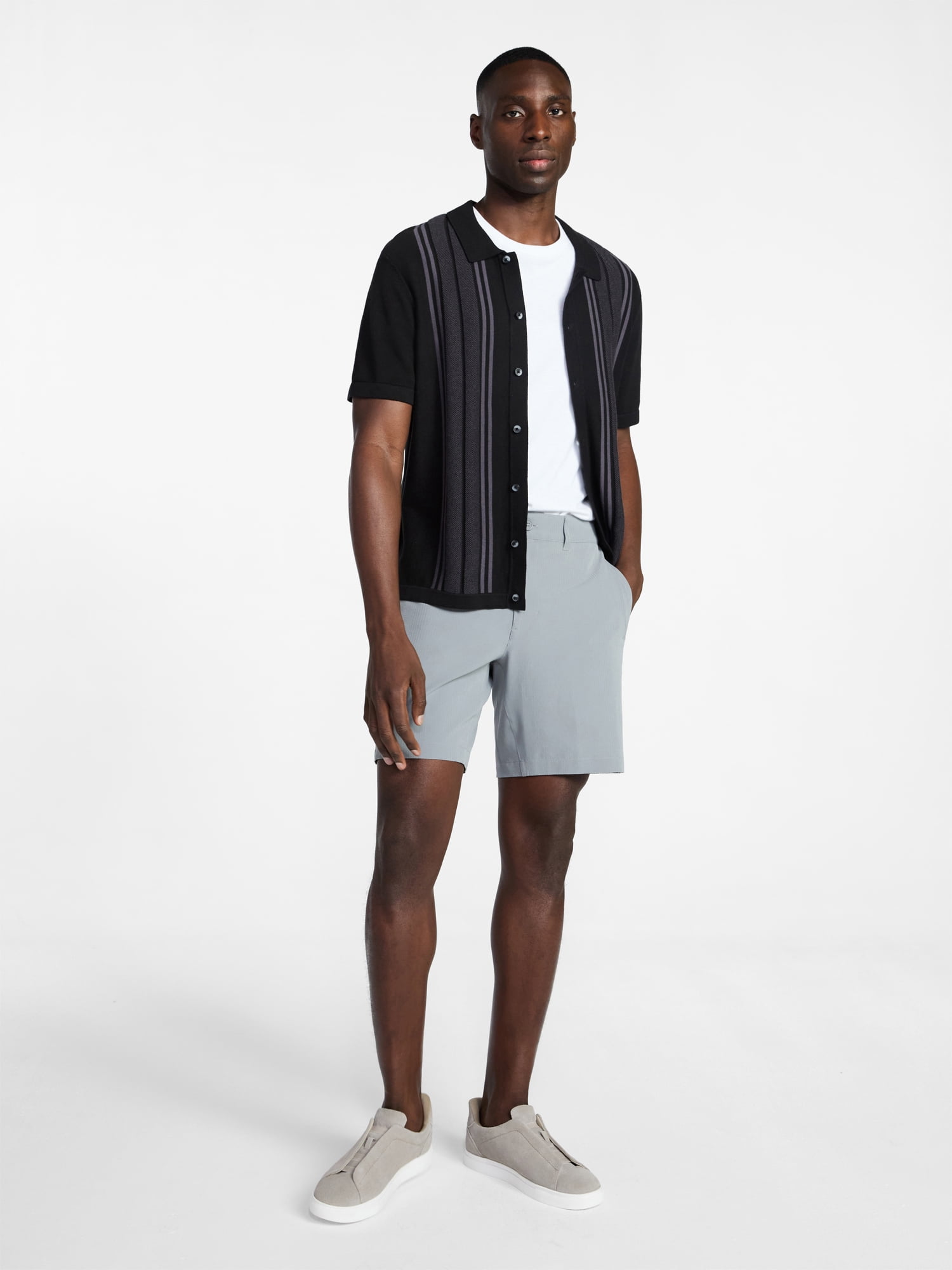 George Men's and Big Men's Seersucker Shorts, 8" Inseam, Sizes S-3XL