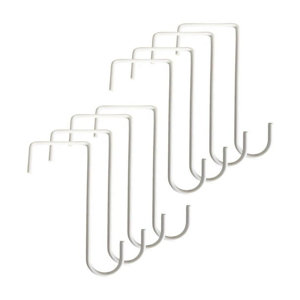 8 ganchos para cercas, colgadores de plantas, multiusos, para postes de piscina, compactos y resistentes. blanco 20cm