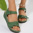 thumbnail image 5 of Guzom Womens Wide Width Sandals for 2025 Summer Ladies Flat Size 9.5 Slides Beach Fish Mouth Slippers for Adult Woman Green Platform Sandals Wedge Shoes, 5 of 9
