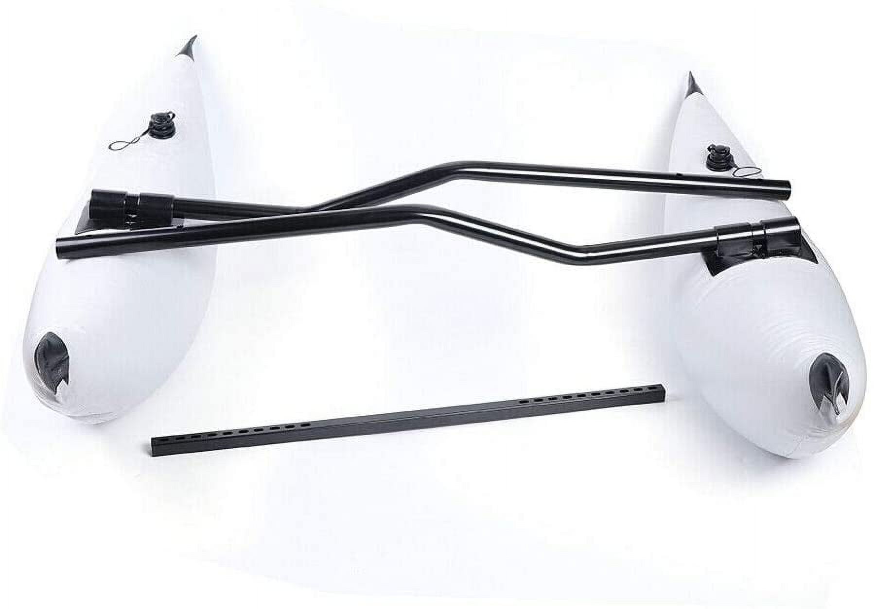 FETCOI Fishing Boat Stabilizer, Inflatable 2 White PVC Kayak Canoe Boat Fishing Outrigger Stabilizer & AMA Kit Canoe Fishing Boat Standing Float Stabilizer System