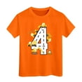 thumbnail image 3 of Girls T Shirts Police Car Graphic Short Sleeve Crewneck Summer Play Top Boys' Tops Orange 10-11 Years, 3 of 5