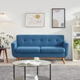 thumbnail image 2 of Tbfit 67" W Loveseat Sofa, Mid Century Modern Decor Love Seat Couches for Living Room, Button Tufted Upholstered Small Couch for Bedroom, Solid and Easy to Install Love Seats Furniture, Navy Blue, 2 of 6