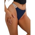 thumbnail image 4 of INSPIRE CHIC Women's Double Line G-Strings Thongs Low-Waisted T-back Tangas Panties S Dark Blue, 4 of 4