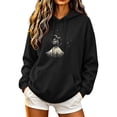 thumbnail image 2 of Halloween Hoodie Women Cute Spooky Season Sweatshirts Ghost Fall Graphic Long Sleeve Sweater Pullover Top, 2 of 5
